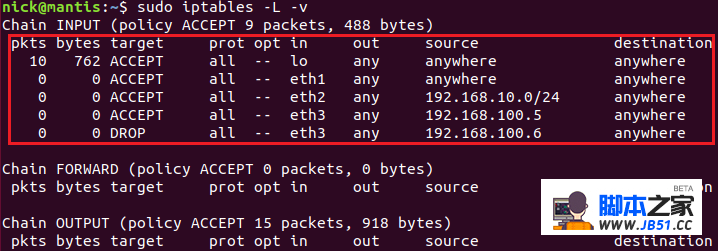 Linux iptables 